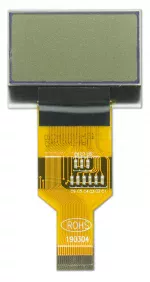 128x64 Transflective monochrome LCD module, front view. powered off.
