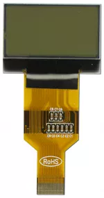 128x64 Graphic Transparent LCD Display, front view, powered off.
