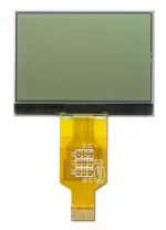 128x64 low-power graphic monochrome LCD front view, powered off.