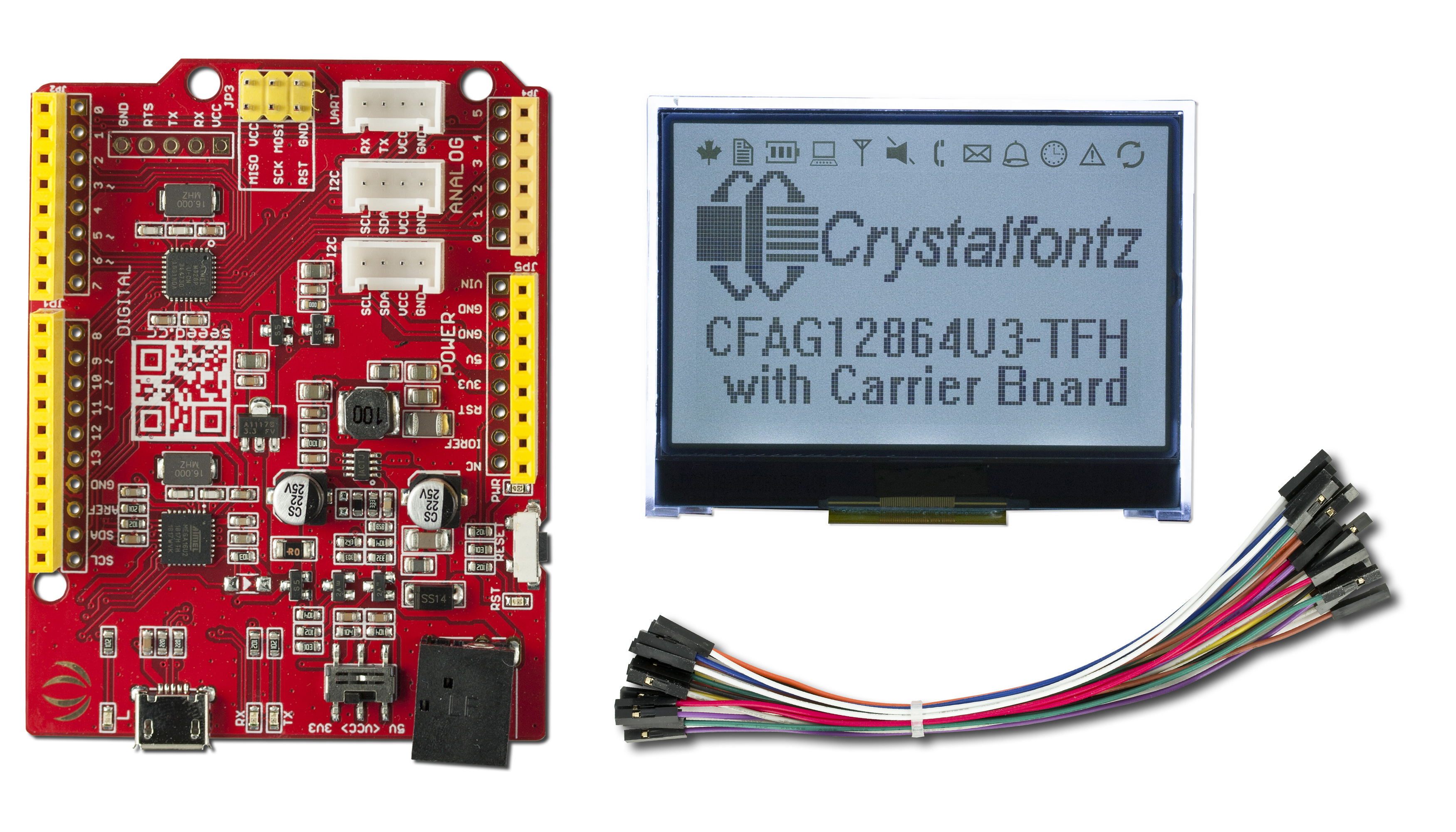 Backlit　Development　128x64　Kit　Transflective　LCD