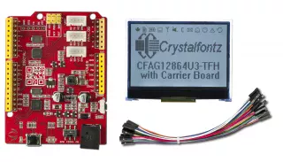 128x64 Transflective Backlit LCD Development Kit (CFAG12864U3-TFH-E1-2)