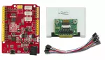 128x64 Backlit, Transflective LCD Development Kit, back view.
