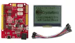 128x64 Backlit, Transflective LCD Development Kit, front view, backlight off.