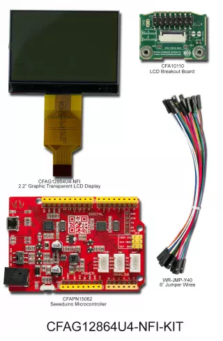 2.2" Transparent LCD Development Kit (CFAG12864U4-NFI-KIT)