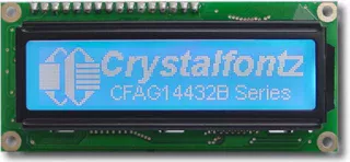144x32 White on Blue Graphic LCD (CFAG14432B-TMI-TT)