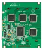 The CFAG160160D5-TFH-VGB is a 160x160 dark on light gray graphic LCD display � back view.