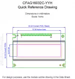 CFAG16032CYYHTT Mechanical Drawing
