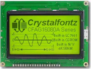 [EOL] Yellow-Green 160x80 Parallel Graphic LCD (CFAG16080A-YYH-TZ)