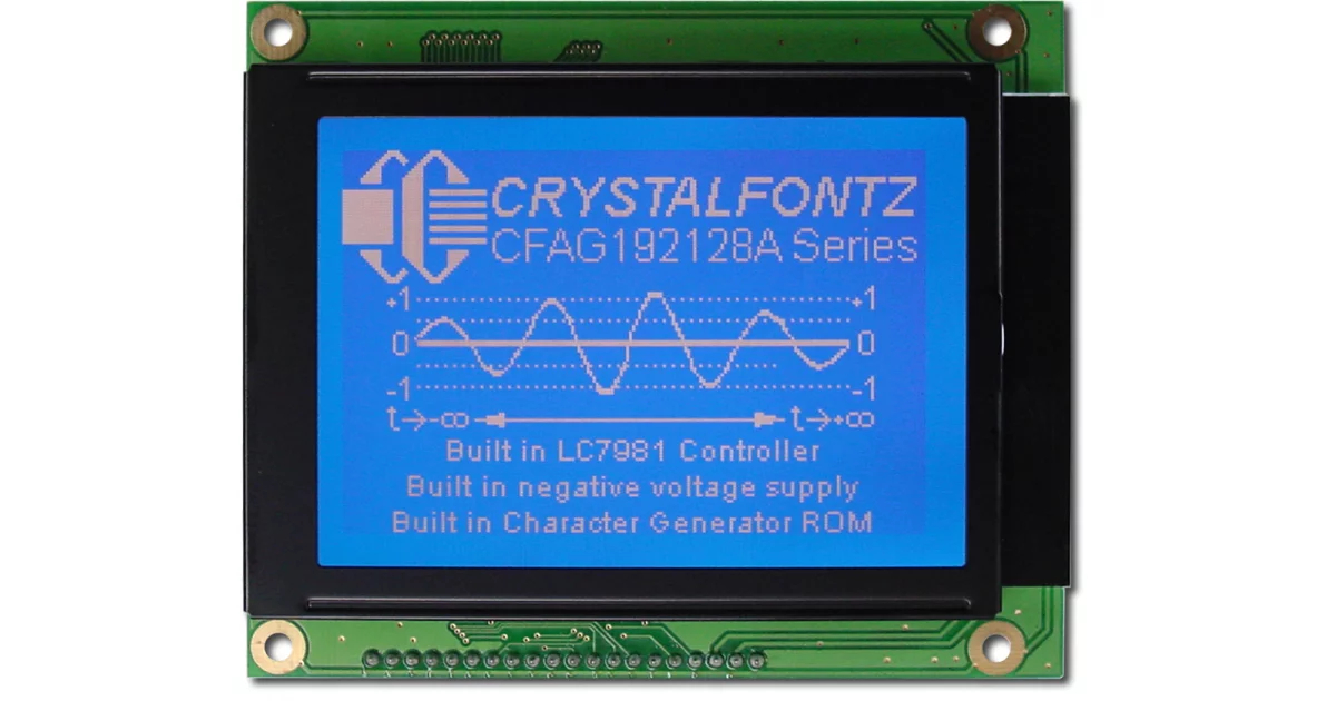 その他 Display EOL] 192x128 Parallel Graphic LCD from Crystalfontz