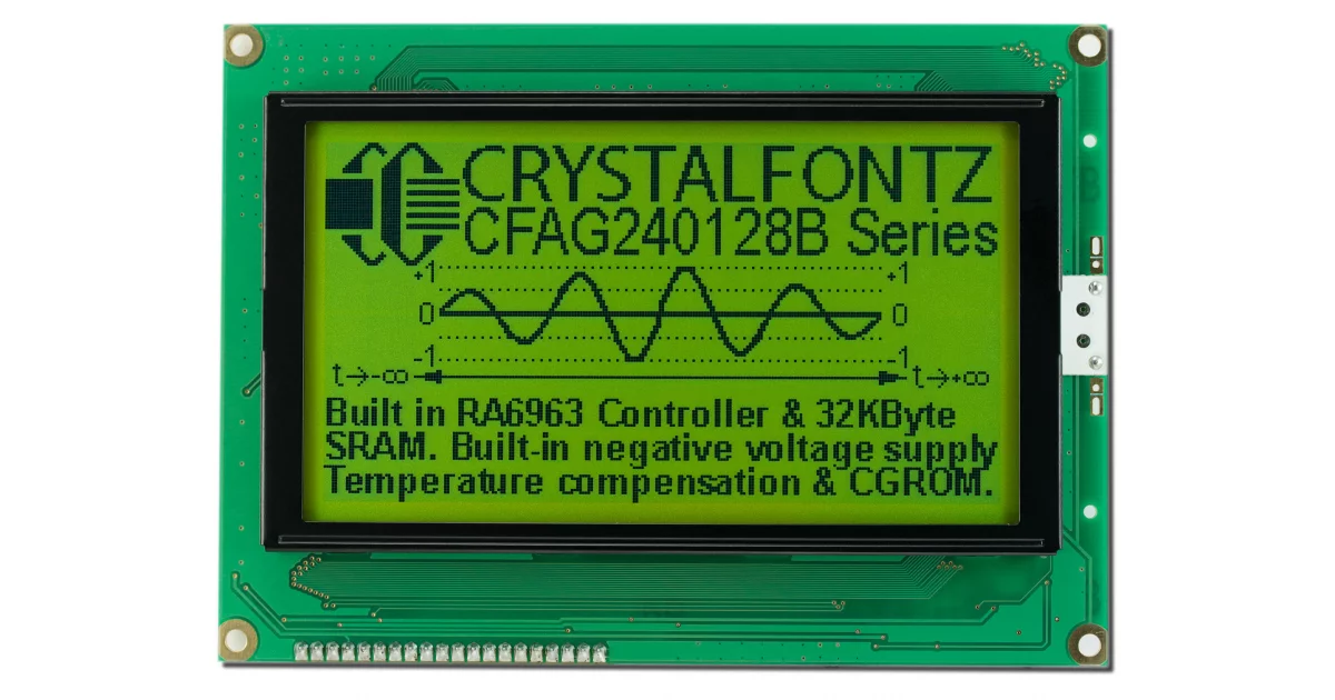 240x128 Sunlight Readable Graphic LCD from Crystalfontz