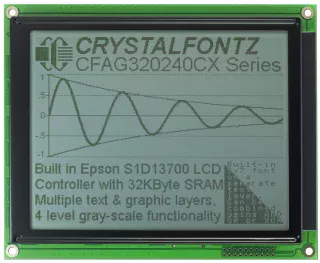Gray Monochrome Sunlight Readable 320x240 Graphic LCD (CFAG320240CX-TFH-T)