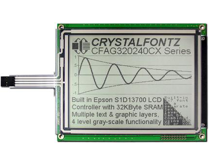 320x240 Resistive Touch Screen LCD from Crystalfontz