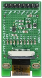 One inch LCD mounted on carrier board, back view
