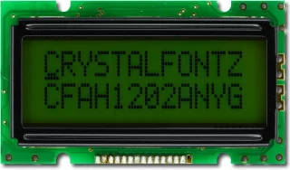 12x2 Sunlight Readable Character LCD (CFAH1202A-NYG-JT)