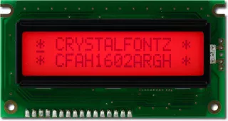 16x2 Red Character LCD (EOL) (CFAH1602A-RGH-JT)