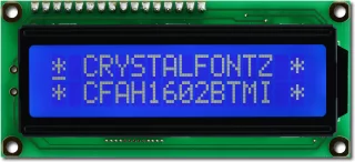 16x2 White on Blue Character LCD (CFAH1602B-TMI-JT)