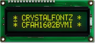 Yellow-green 16x2 Character Display (CFAH1602B-YMI-JT)