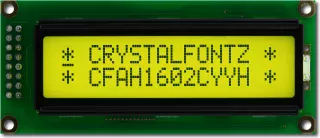 Sunlight Readable Yellow 16x2 Character LCD (CFAH1602C-YYH-JTV)
