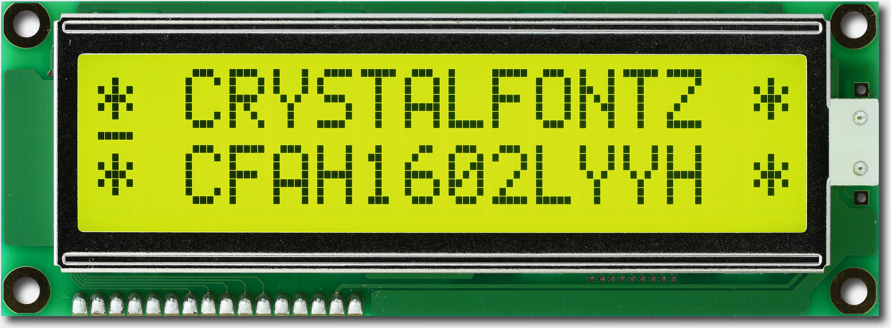 Crystalfontz Transflective Yellow 16x2 Character LCD