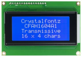 Blue 16x4 Edge-Lit Character LCD (CFAH1604A1-TMI-JT)