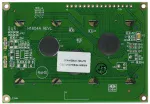 16x4 parallel character LCD with White characters on a blue background. Back view.