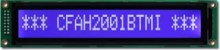 Standard 20x1 Character LCD (CFAH2001B-TMI-ET)