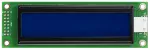 20 characters by 2 rows LCD with Yellow-Green lettering on a dark blue background. Front view, powered off.