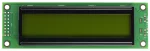 20 character by 2 row dark on green background character LCD. Front view, powered off.