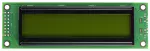 20 character by 2 row dark on green background character LCD. Front view, powered off.