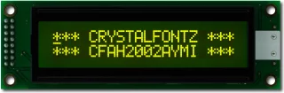 20x2 Character LCD Yellow on Green (CFAH2002A-YMI-JTV)