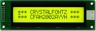 20x2 Dark on Yellow Character LCD (CFAH2002A-YYH-JTV)