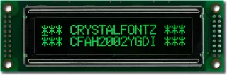 20x2 Parallel Character LCD [EOL] (CFAH2002Y-GDI-ET)