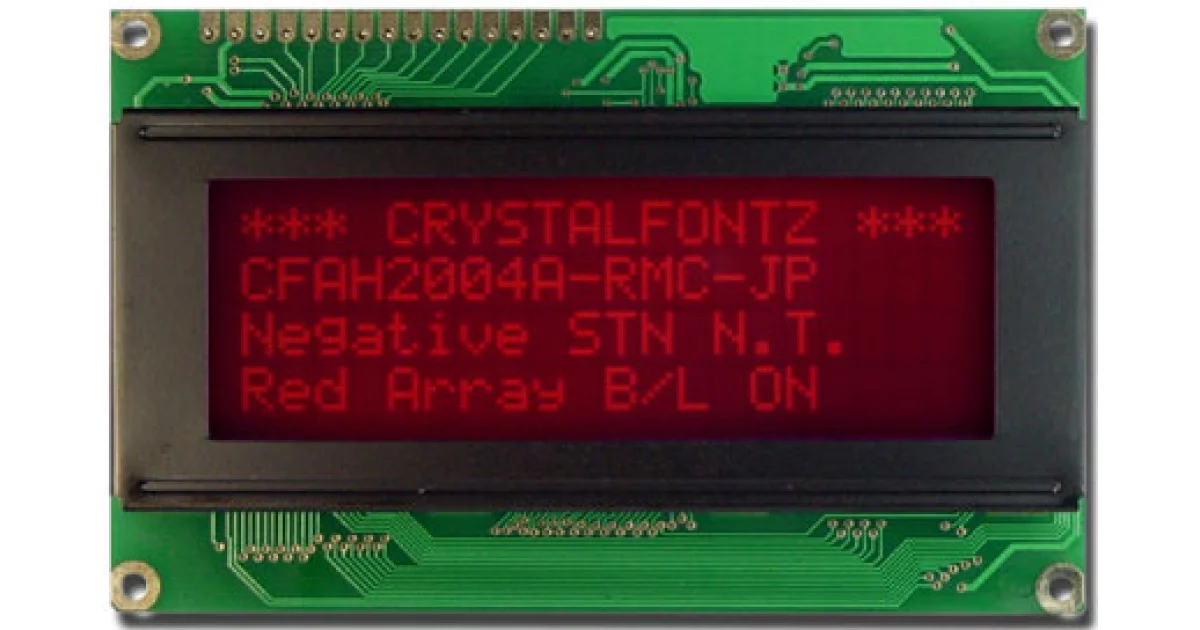 Red 20x4 Character LCD (EOL) from Crystalfontz
