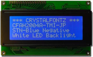 [EOL] Blue 20x4 Character LCD (CFAH2004A-TMI-JP)
