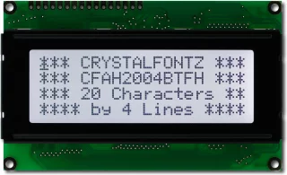 Black on Gray 20x4 Character LCD (CFAH2004B-TFH-ET)