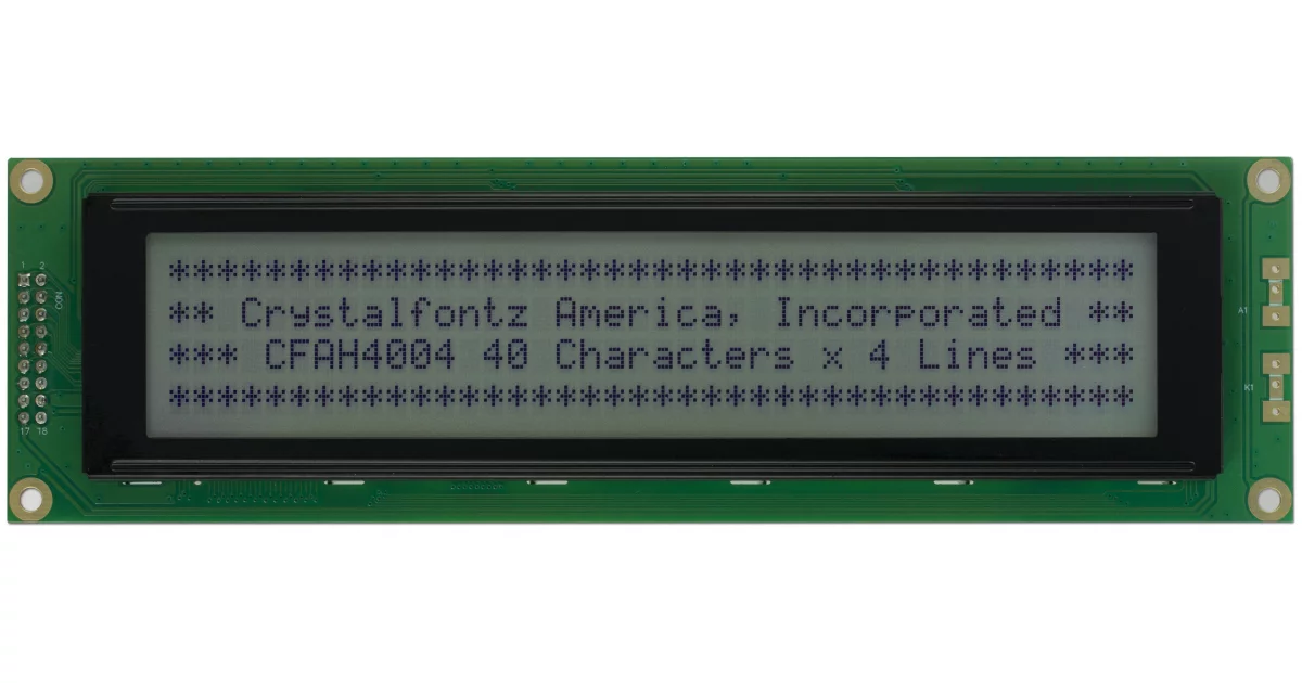 40x4 Character LCD Dark on Gray from Crystalfontz