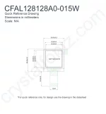 CFAL128128A0015W Mechanical Drawing