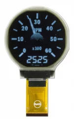 128x128 Round OLED Tachometer Display