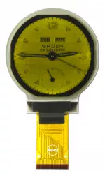128x128 Round Yellow OLED watch display.