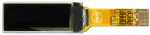 small yellow graphic OLED 128x32 pixels. Front view, powered off.