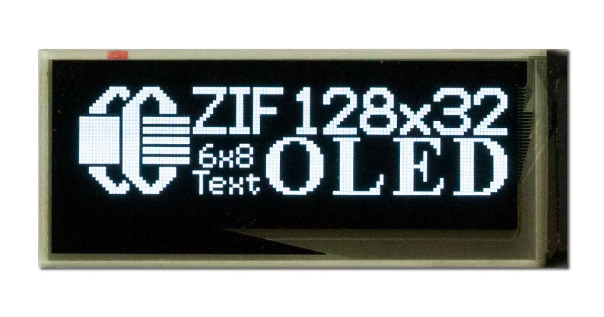 inqページ 128x32 I2C Graphic OLED Module with ZIF Connector from Crystalfontz