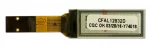 The CFAL12832D-BY is a 0.91 inch 128x32 yellow-on-black graphic OLED - back view. Unfolded ZIF tail is complete.