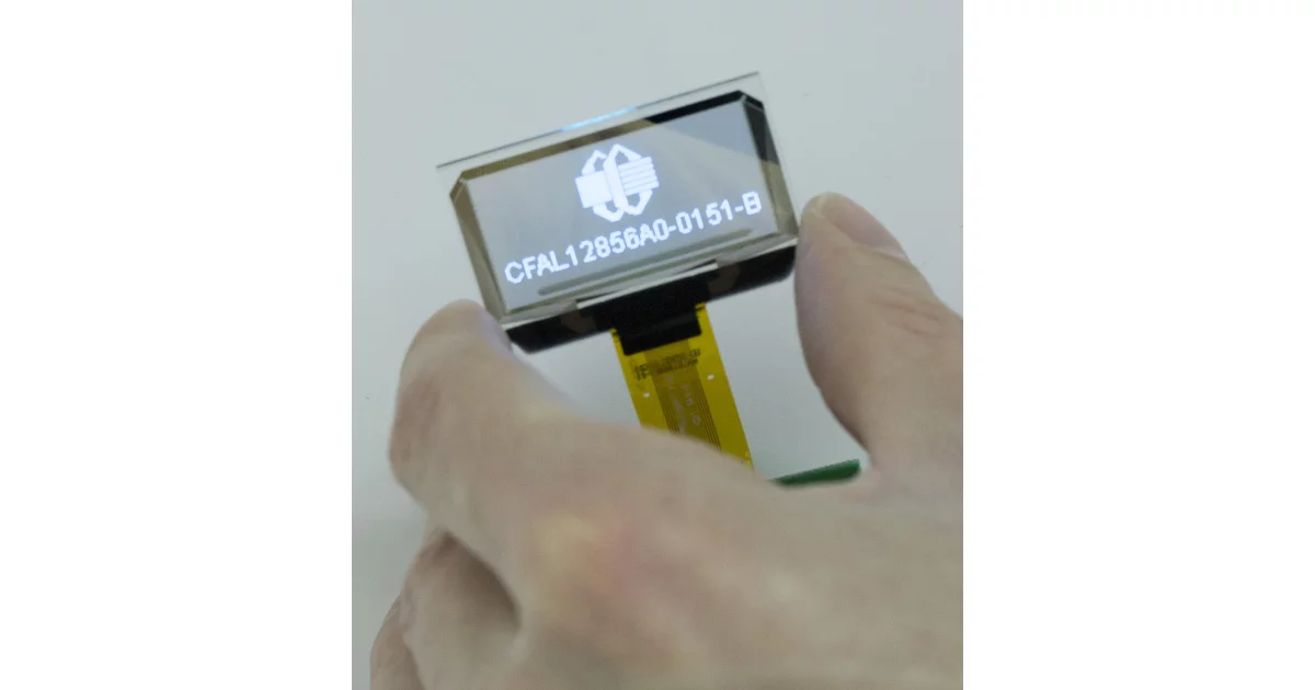 128x56 Transparent OLED Display from Crystalfontz