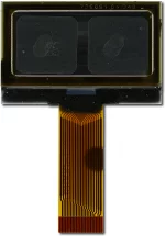 Front view of CFAL12864C-Y-B1 128x64 OLED graphic display with unfolded tail.