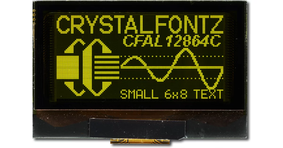 EOL] 128x64 Yellow Graphic OLED Display from Crystalfontz