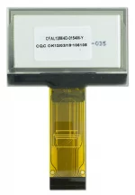 128x64 Yellow Graphic OLED 1.54 inch diagonal. Back view, powered off.