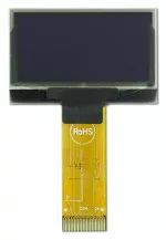 128x64 Yellow Graphic OLED 1.54 inch diagonal. Front view, powered off.