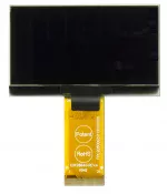 128x64 2.4 inch white OLED display module, front view, turned off.
