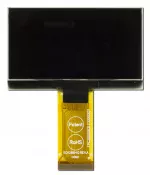 128x64 Yellow Monochrome Graphic OLED display module. Front View, Powered Off.