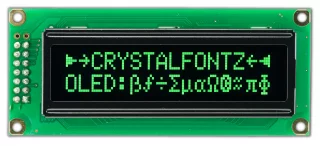 16x2 Green Sunlight Readable Character OLED (CFAL1602C-GT)